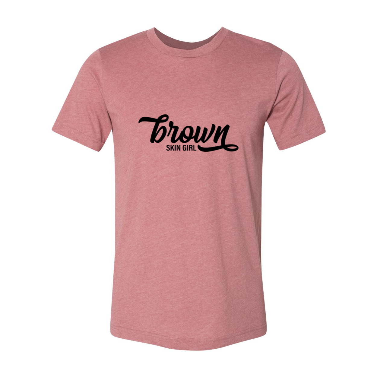 Brown Skin Girl Shirt made from soft ring spun cotton, featuring a crew neck and available in multiple colors and sizes.