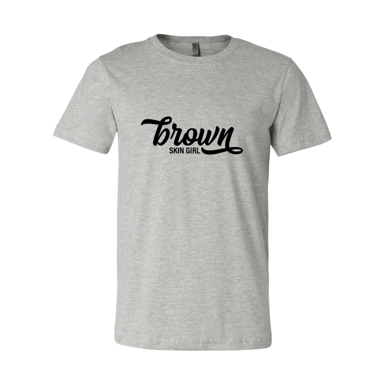 Brown Skin Girl Shirt made from soft ring spun cotton, featuring a crew neck and available in multiple colors and sizes.