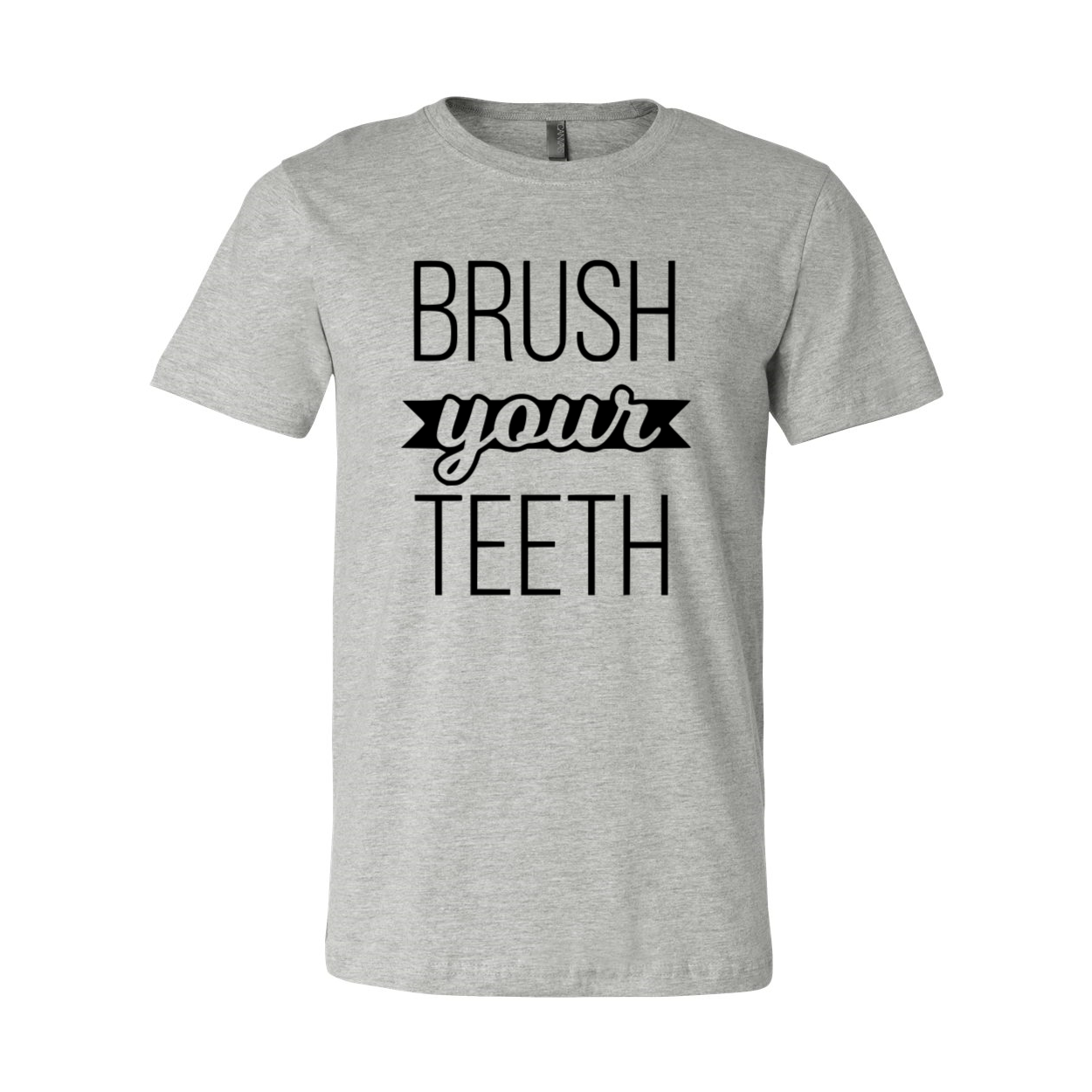 A comfortable unisex T-shirt featuring a fun 'Brush Your Teeth' print, available in multiple colors and sizes.