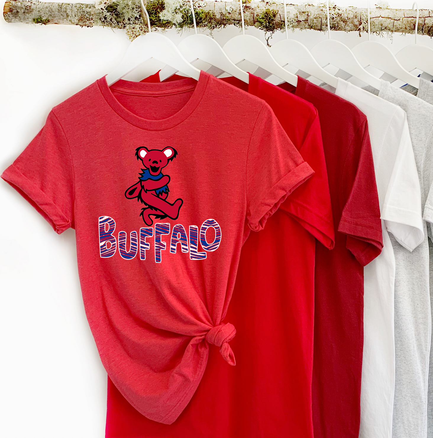 Buffalo Bear Unisex T-shirt featuring vibrant graphic design on soft fabric, perfect for casual wear.