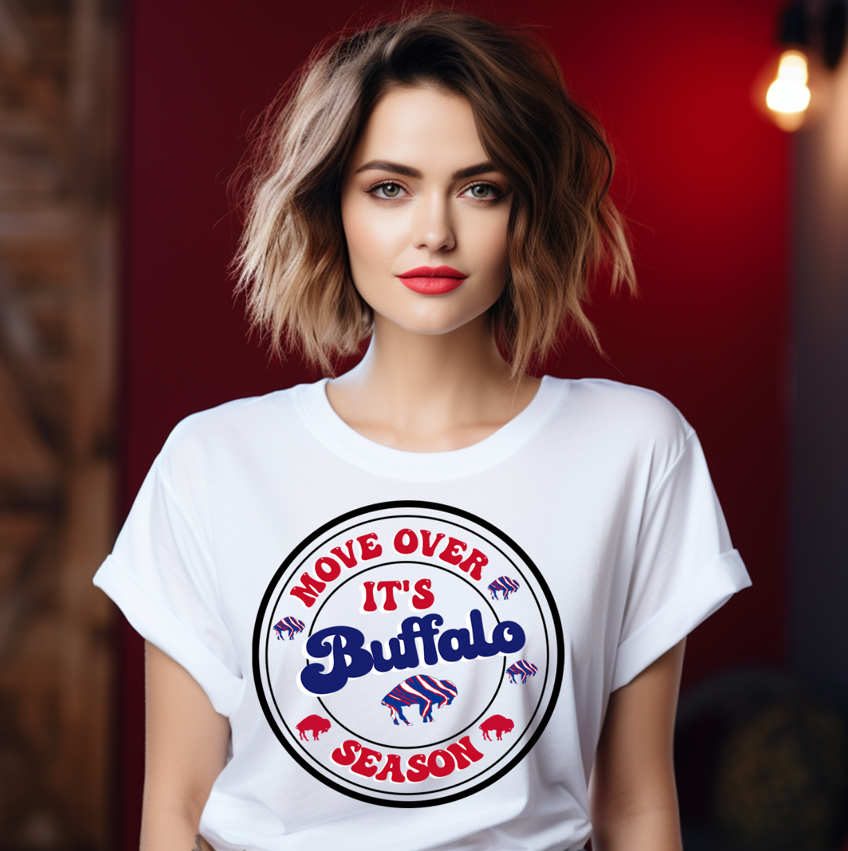 Buffalo Season Unisex T-shirt featuring vibrant DTG printed design, perfect for outdoor enthusiasts.