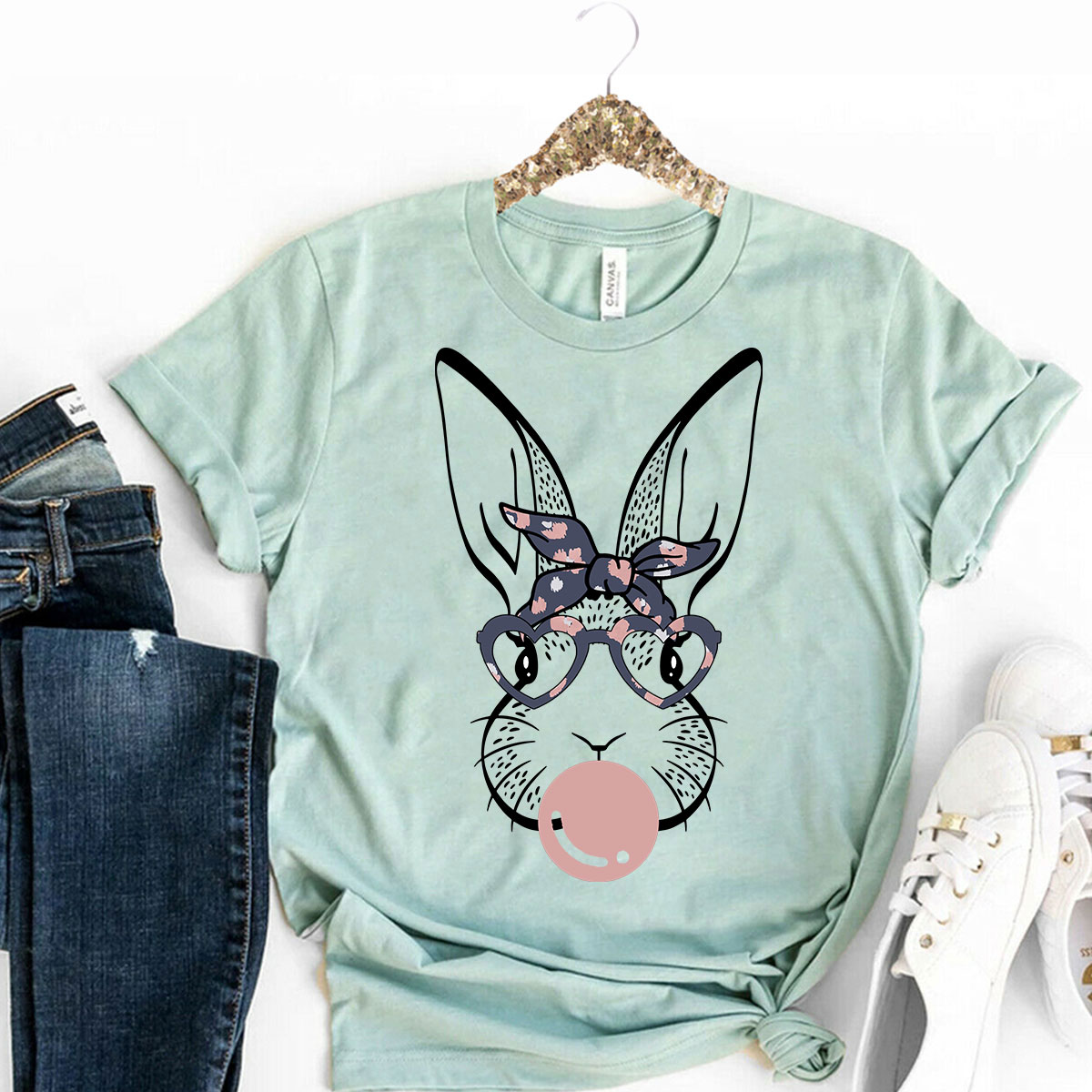 A stylish unisex Bunny Shirt made from soft ring spun cotton, available in multiple colors and sizes.