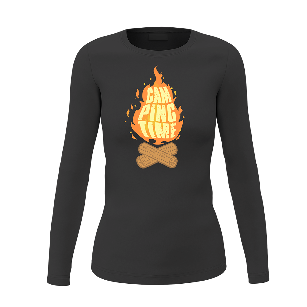 A stylish Camp Fire Women Long Sleeve Shirt featuring a classic midweight fabric and a semi-fitted design, perfect for casual outings.