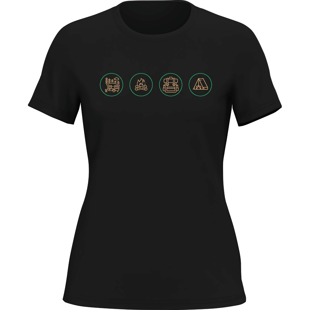 A stylish Camp Life T-Shirt for women, featuring a comfortable fit and outdoor-themed design, perfect for casual wear and camping adventures.