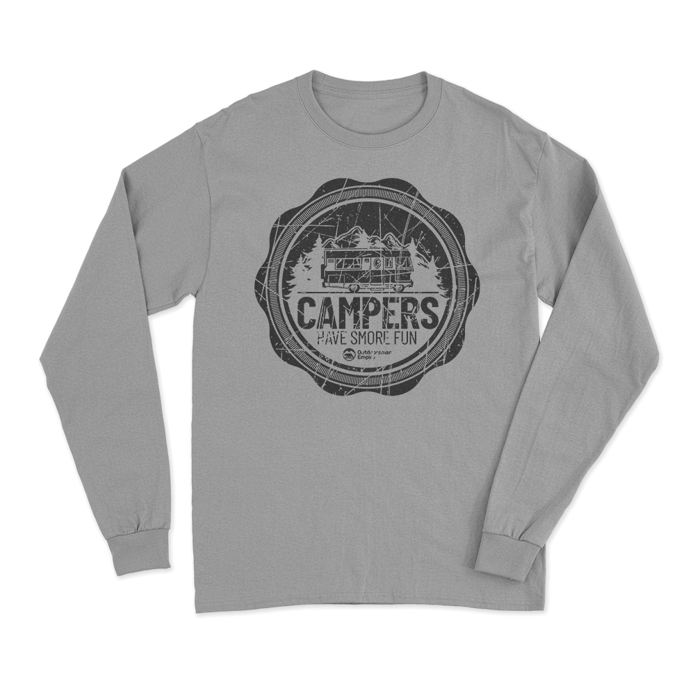 Camping Seal Men Long Sleeve Shirt featuring a stylish design, perfect for outdoor activities and casual wear.