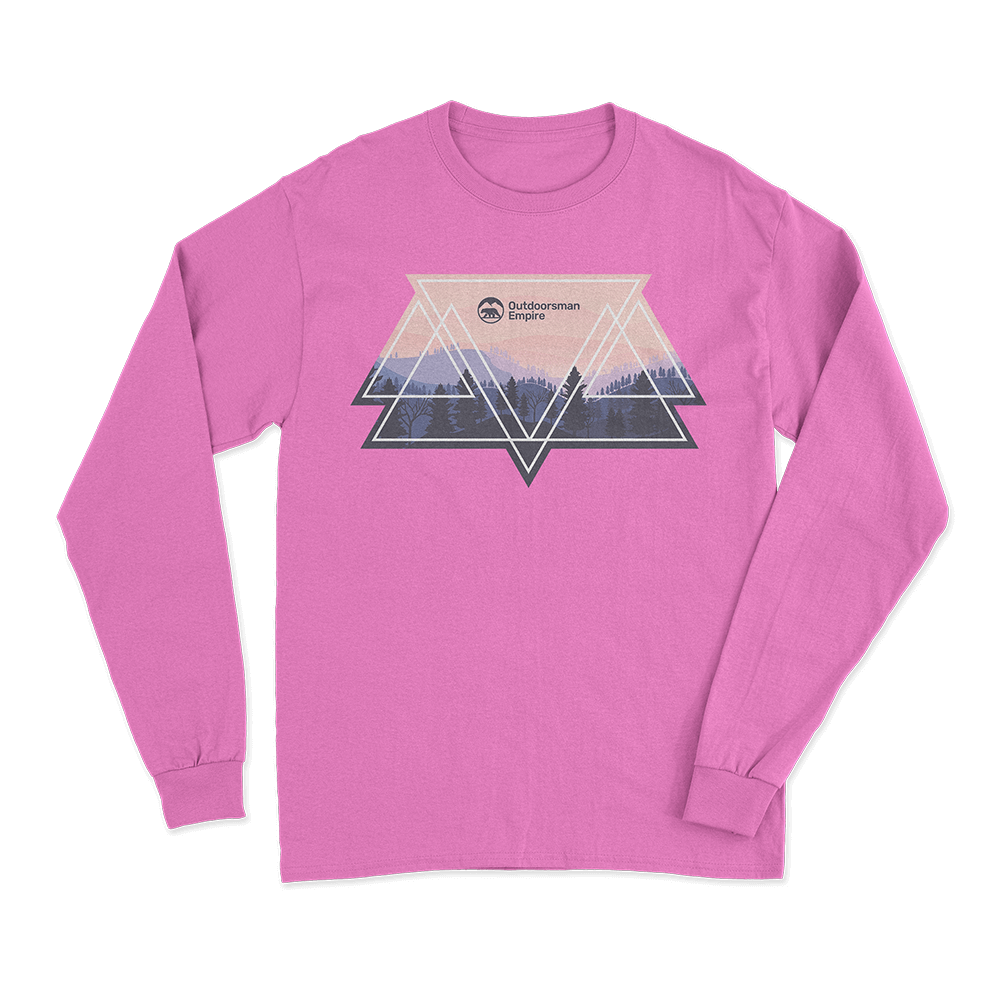 Men's long sleeve shirt featuring a unique camping triangles design, made from midweight fabric for comfort and durability.