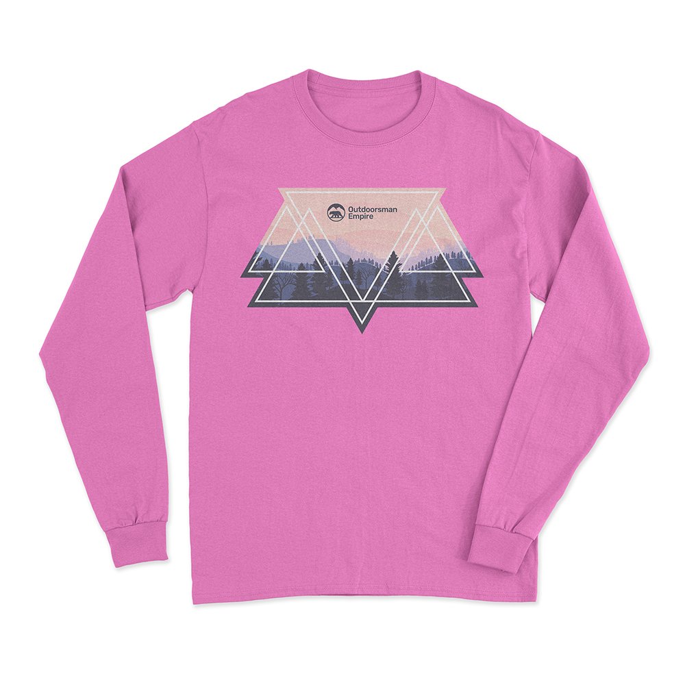 Men's long sleeve shirt featuring a unique camping triangles design, made from midweight fabric for comfort and durability.