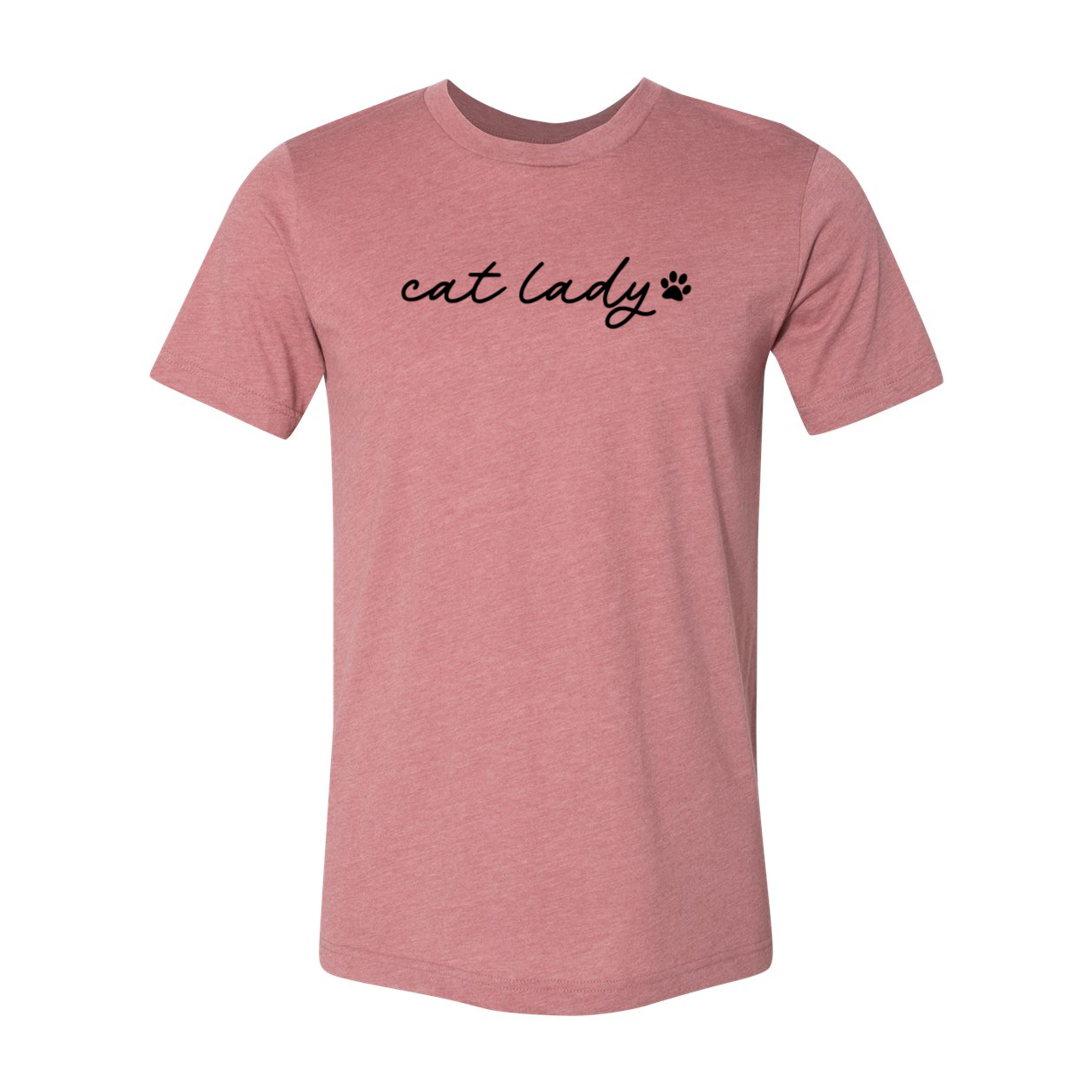 A stylish unisex Cat Lady Shirt made from soft ring spun cotton, featuring a classic crew neck and short sleeves, available in multiple colors.