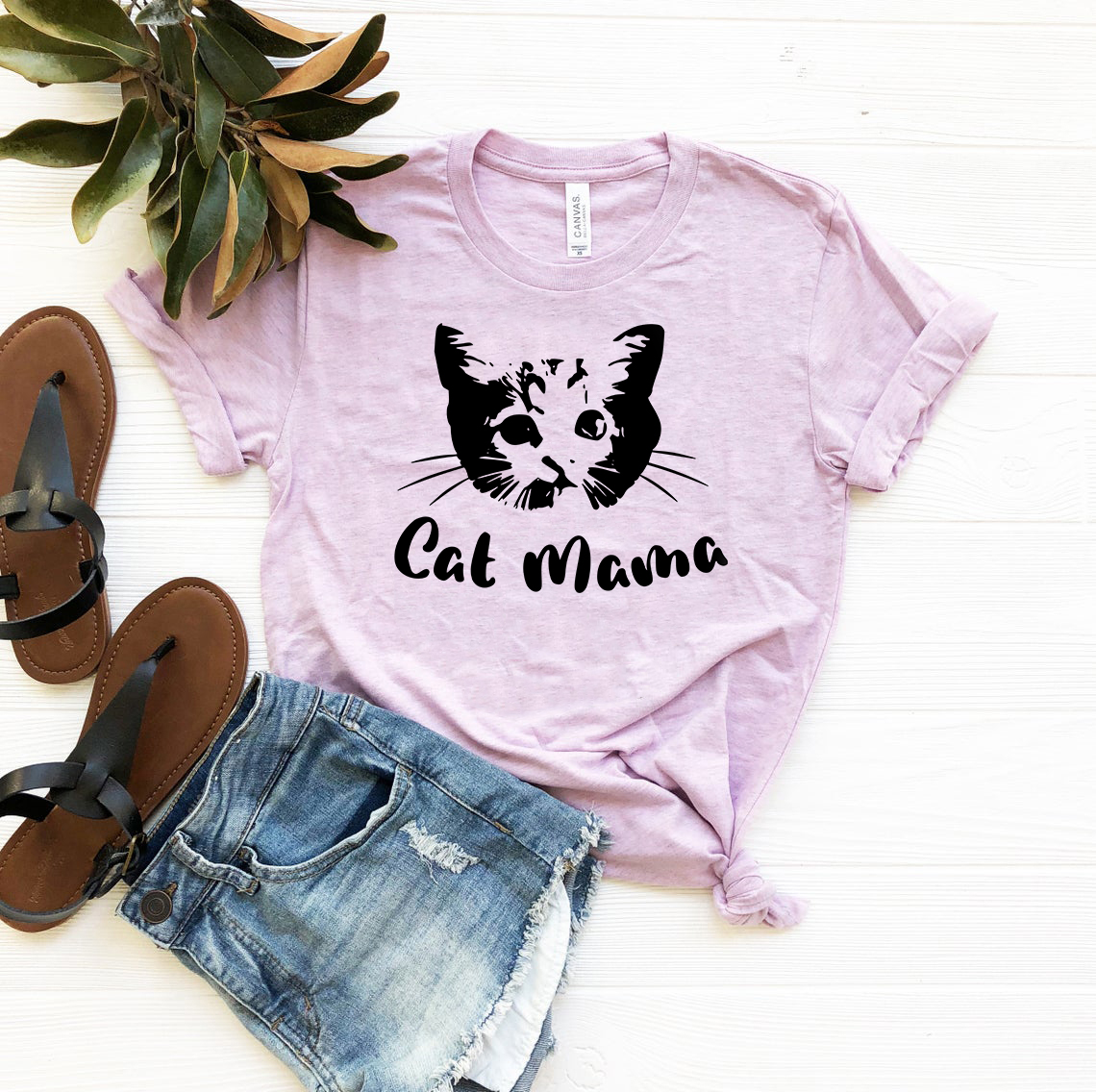 A comfortable unisex Cat Mama Shirt made from soft ring spun cotton, featuring a stylish design and available in multiple colors.