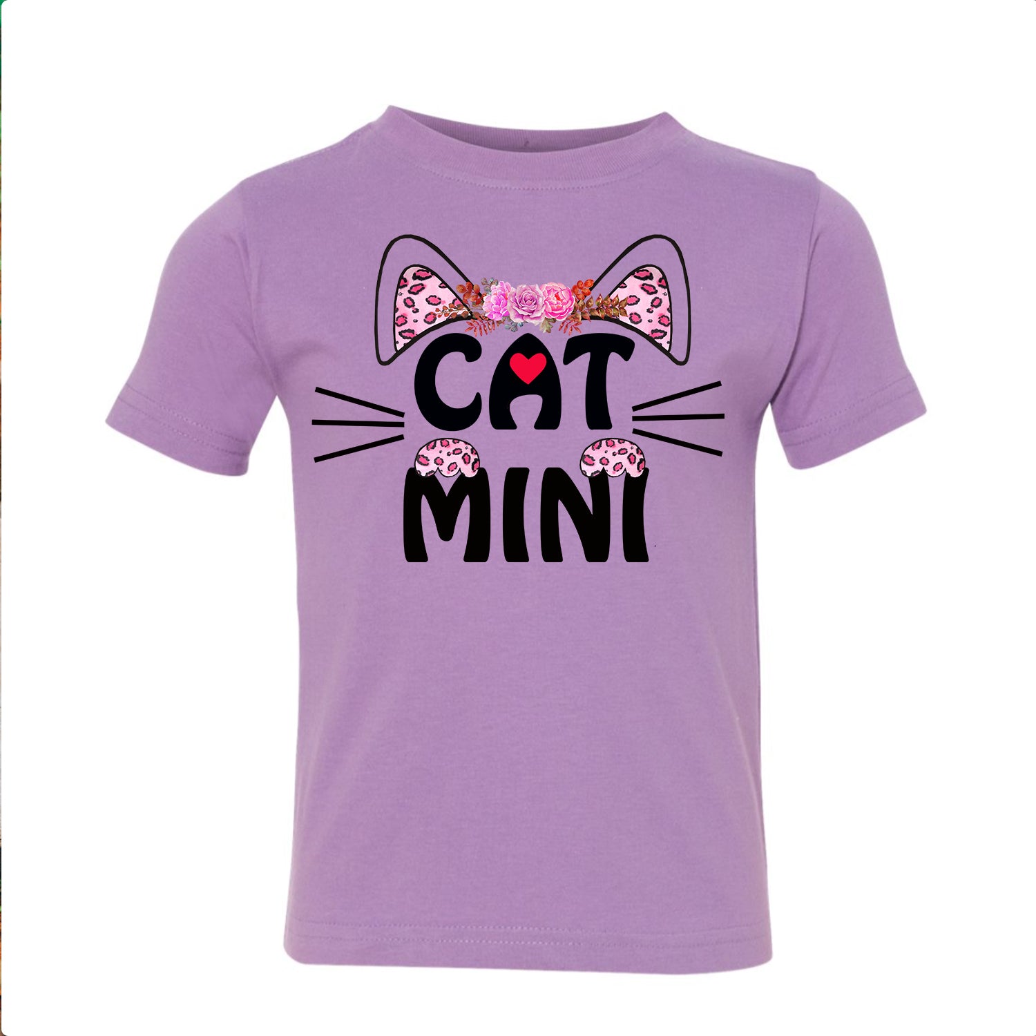 A stylish Cat Mom and Mini T-shirt featuring a cute cat graphic, perfect for cat lovers.