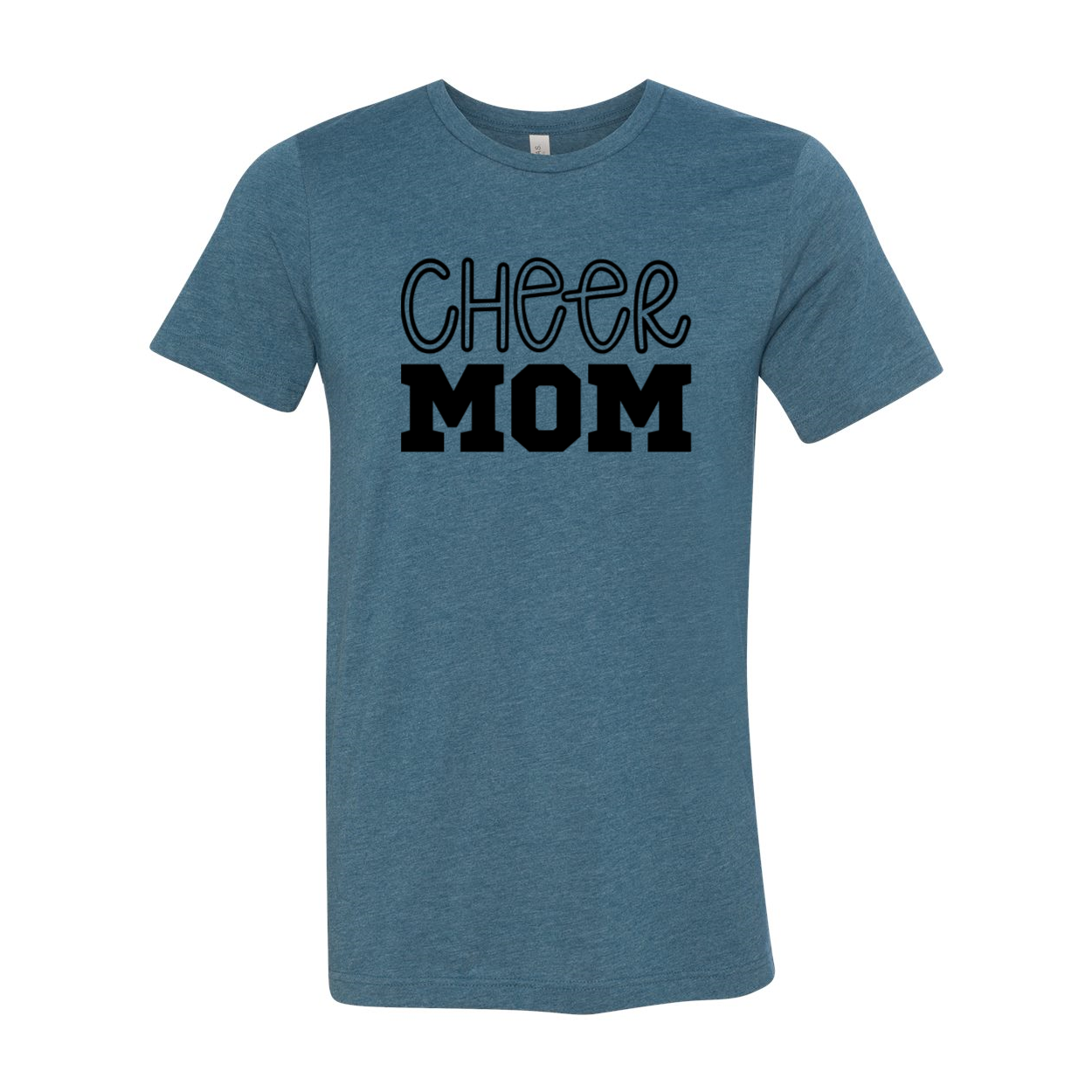 A stylish unisex Cheer Mom Shirt made from soft ring spun cotton, available in multiple colors and sizes.