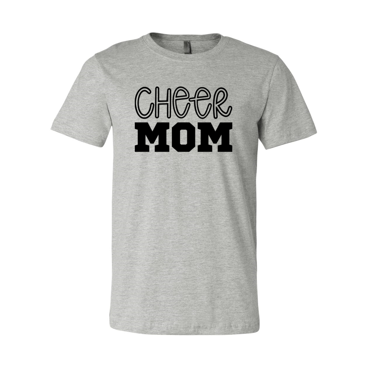 A stylish unisex Cheer Mom Shirt made from soft ring spun cotton, available in multiple colors and sizes.