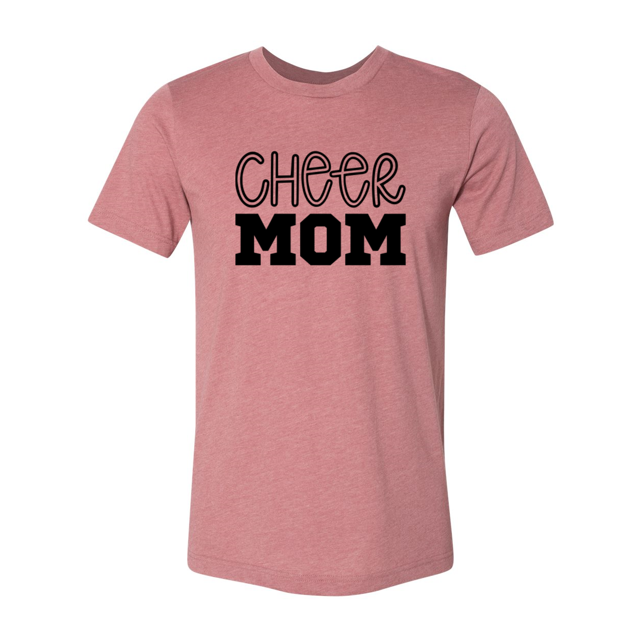 A stylish unisex Cheer Mom Shirt made from soft ring spun cotton, available in multiple colors and sizes.