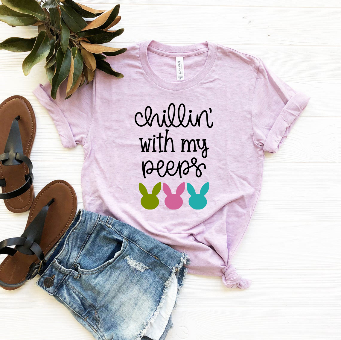 Chillin With My Peeps Shirt in various colors, showcasing its soft fabric and stylish design.