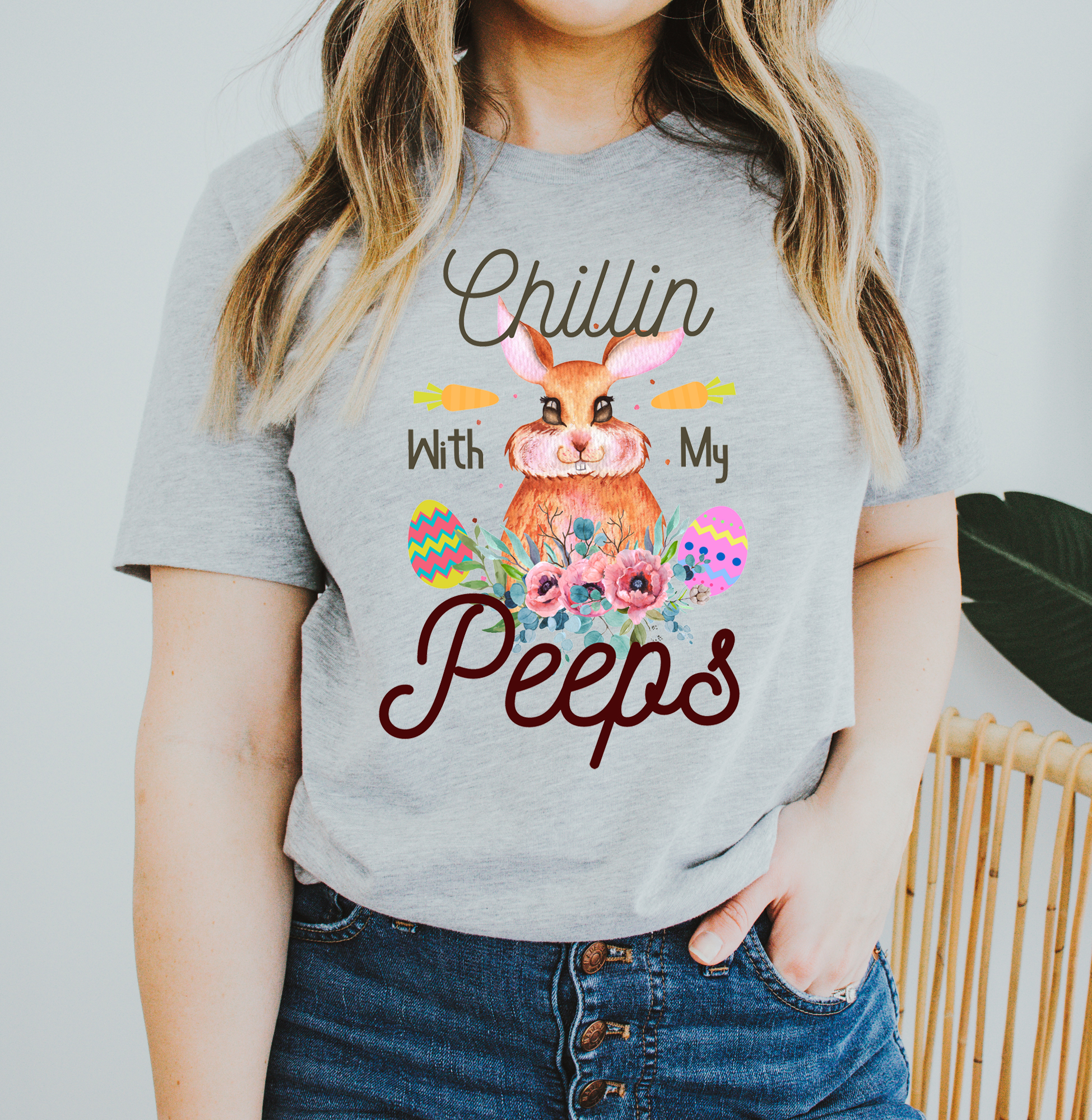 Chillin With My Peeps T-shirt featuring vibrant design on premium cotton fabric.