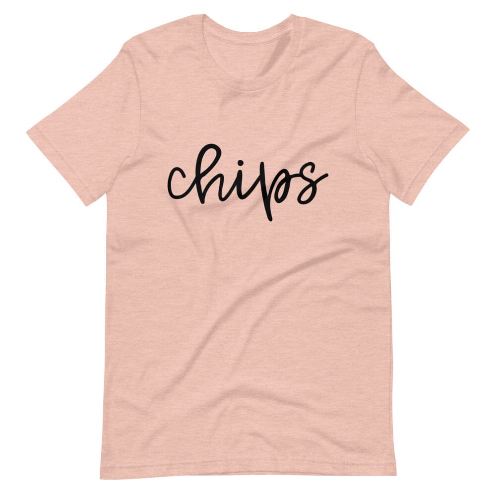 A stylish Chips Tee displayed on a mannequin, showcasing its comfortable fit and vibrant color.