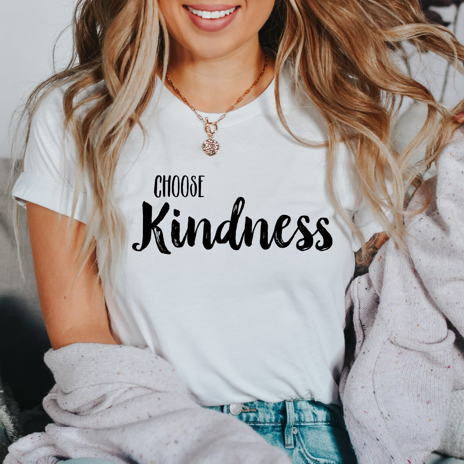 Choose Kindness T-shirt featuring a vibrant design printed directly on soft fabric.