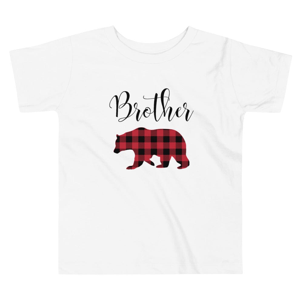 A cute Christmas Brother Bear Toddler Tee featuring a playful bear design, perfect for festive occasions and everyday wear.