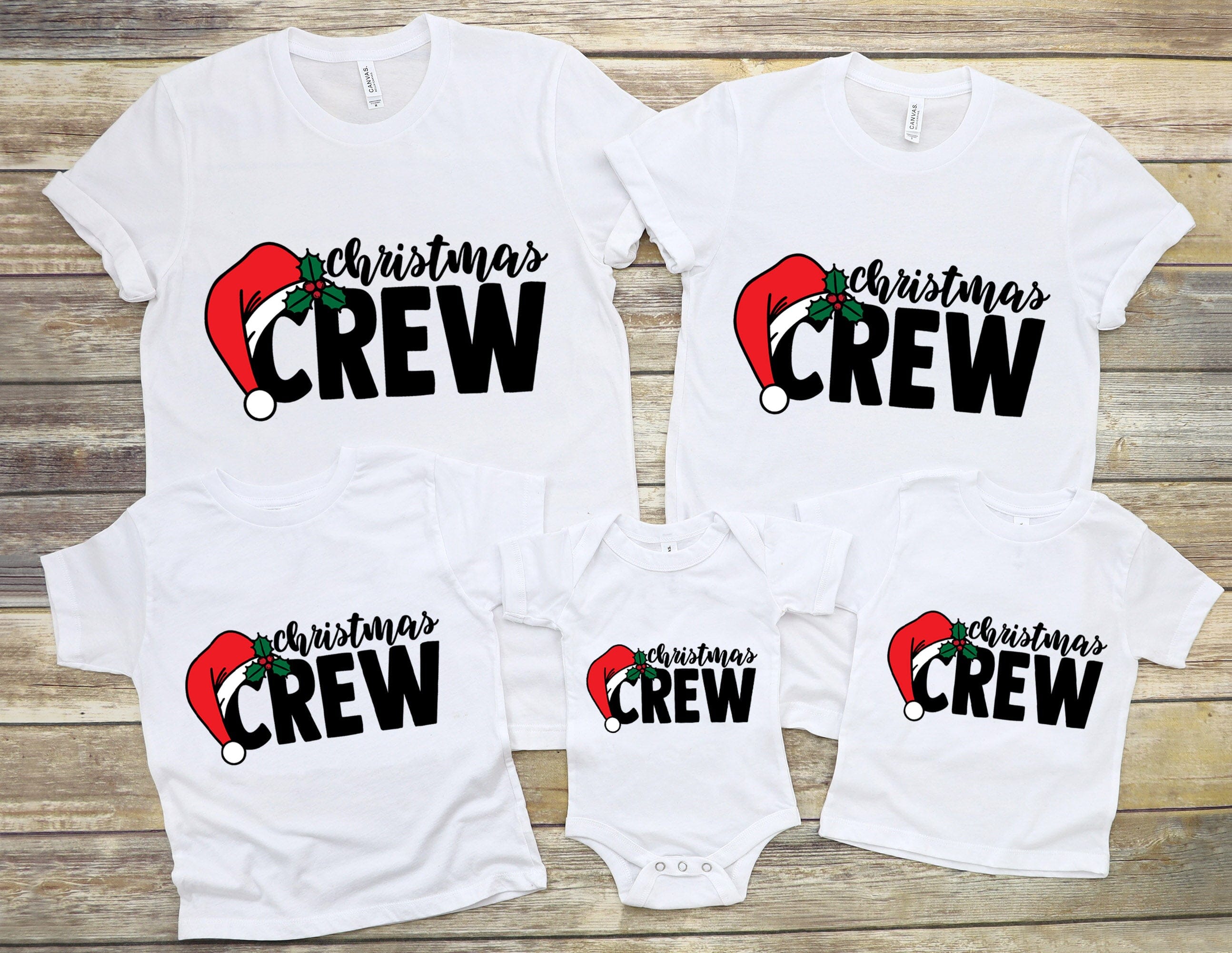 A festive Christmas Crew Onesie in vibrant colors, featuring a cute design perfect for holiday celebrations and family photos.