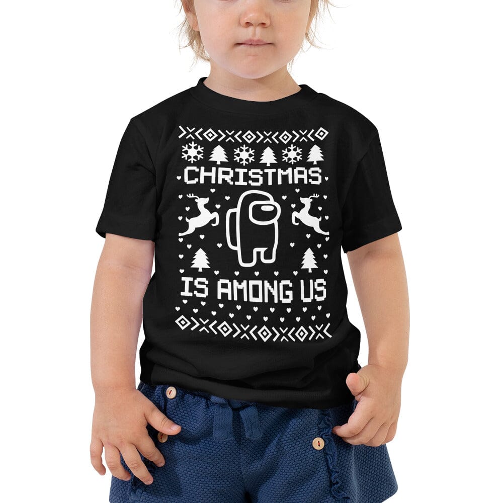 A festive toddler tee featuring a cheerful Christmas design, perfect for holiday celebrations and everyday wear.