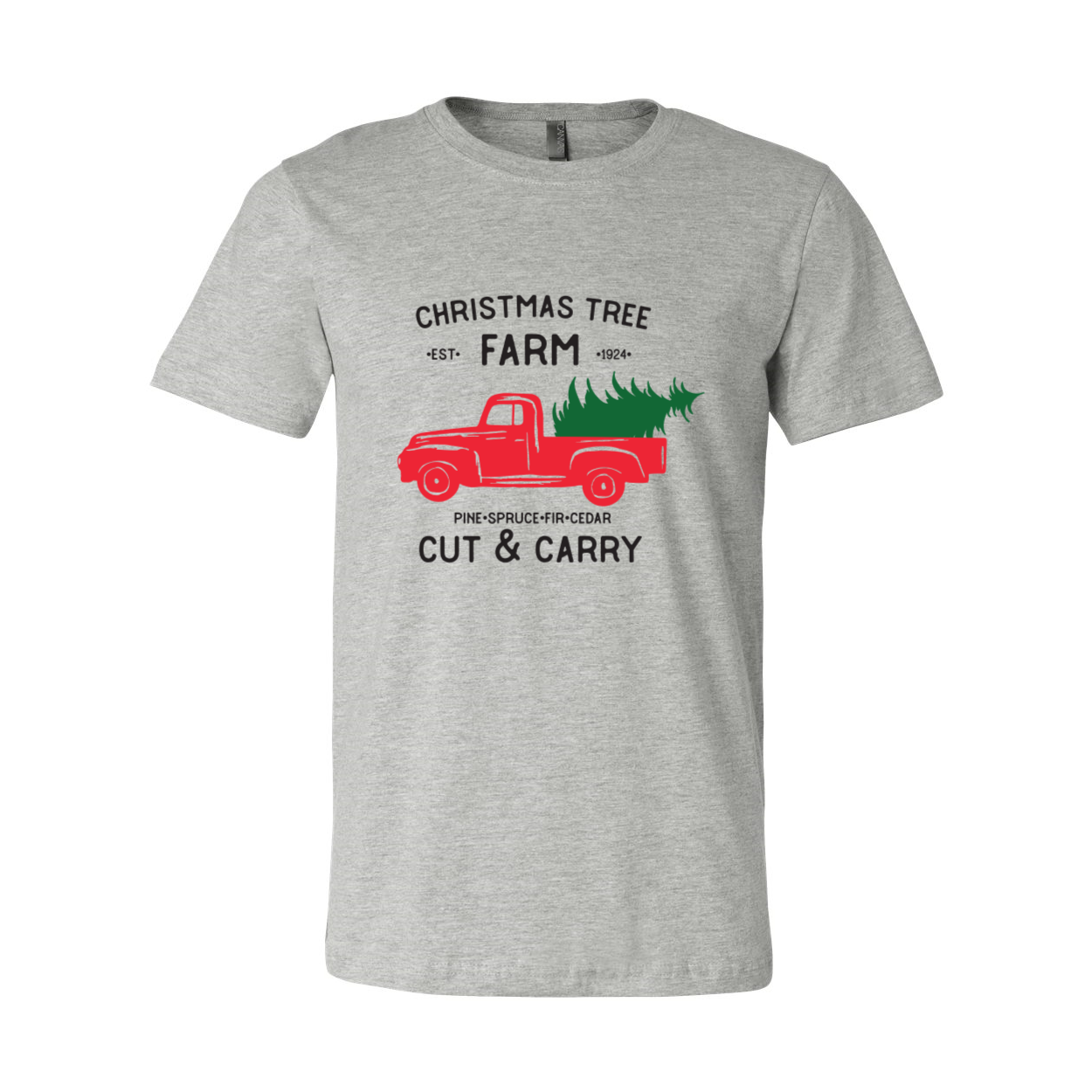 A cozy unisex Christmas Tree Farm Shirt in various colors, showcasing its soft fabric and comfortable fit.