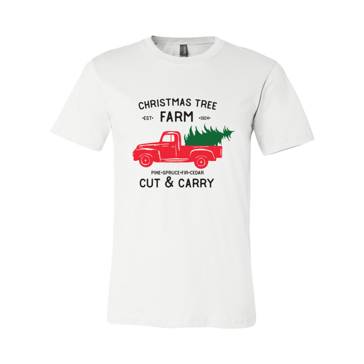 A cozy unisex Christmas Tree Farm Shirt in various colors, showcasing its soft fabric and comfortable fit.