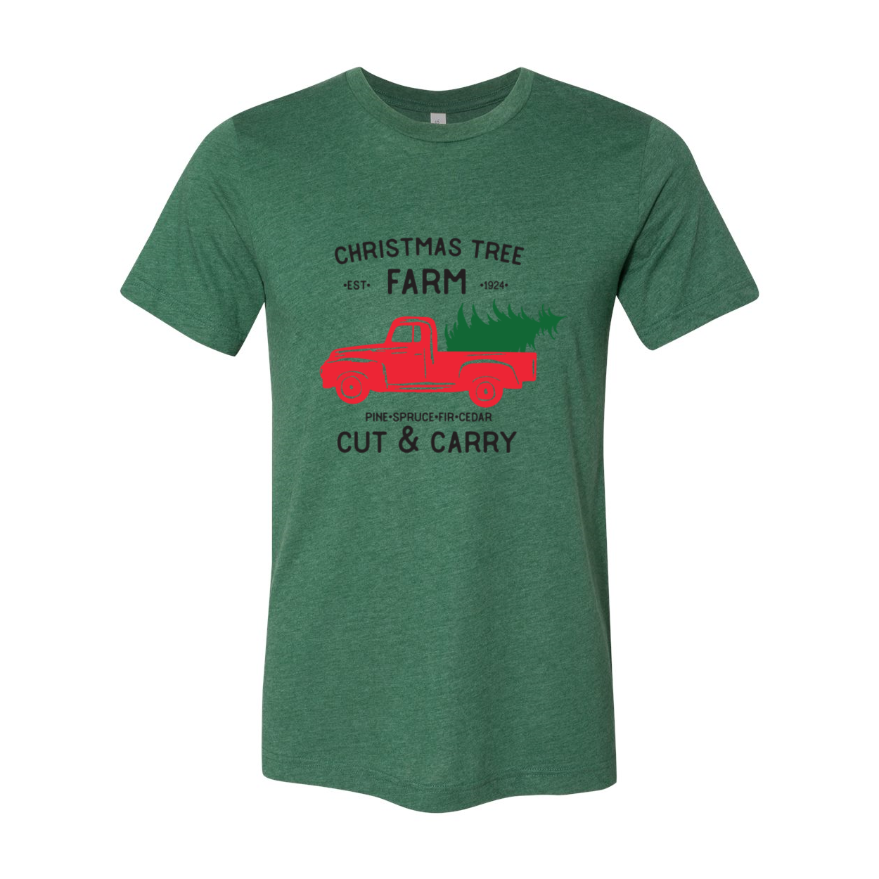 A cozy unisex Christmas Tree Farm Shirt in various colors, showcasing its soft fabric and comfortable fit.