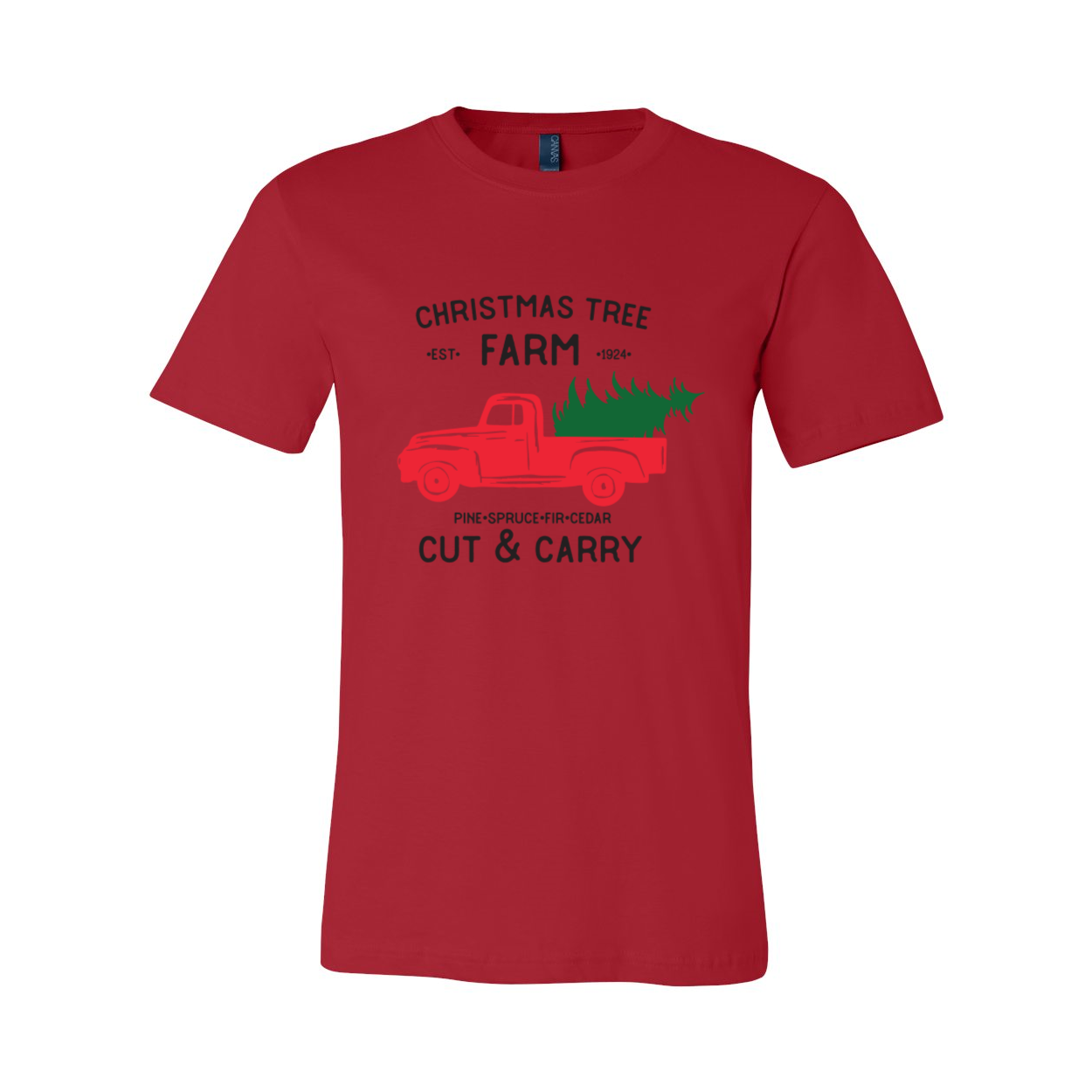 A cozy unisex Christmas Tree Farm Shirt in various colors, showcasing its soft fabric and comfortable fit.