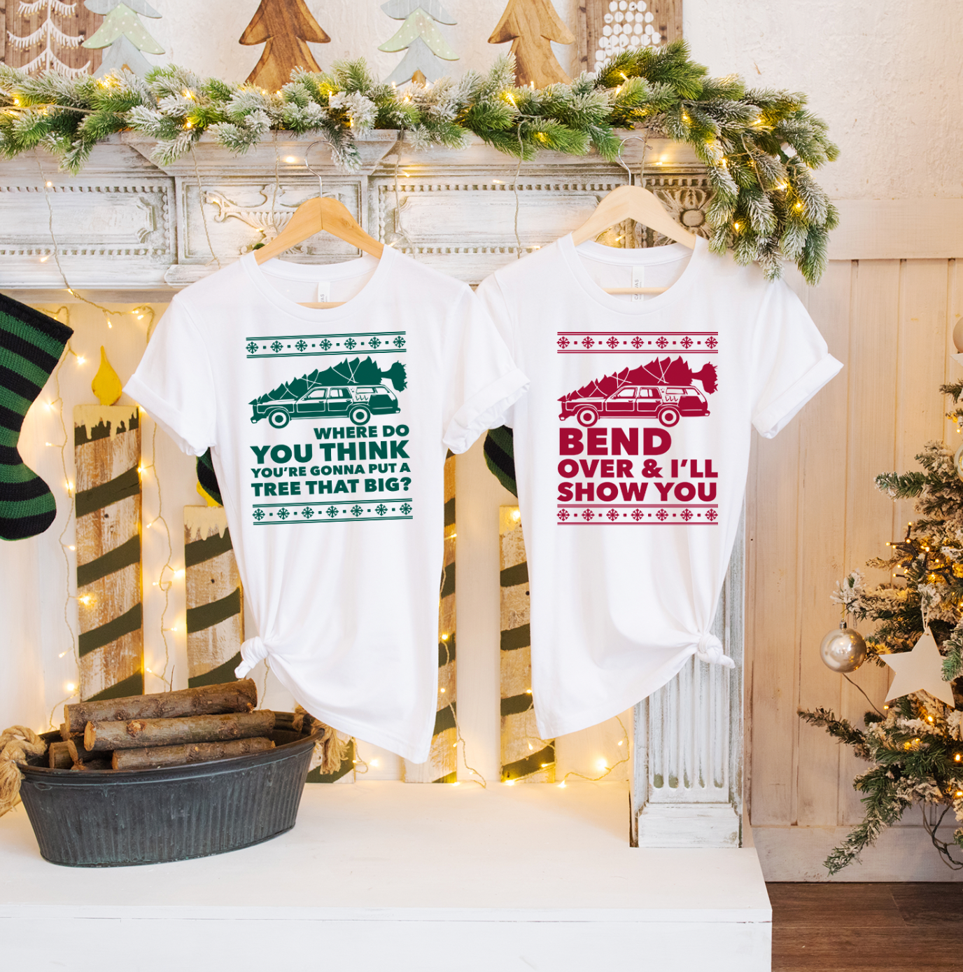 A festive unisex T-shirt featuring a colorful Christmas tree design, perfect for holiday celebrations.