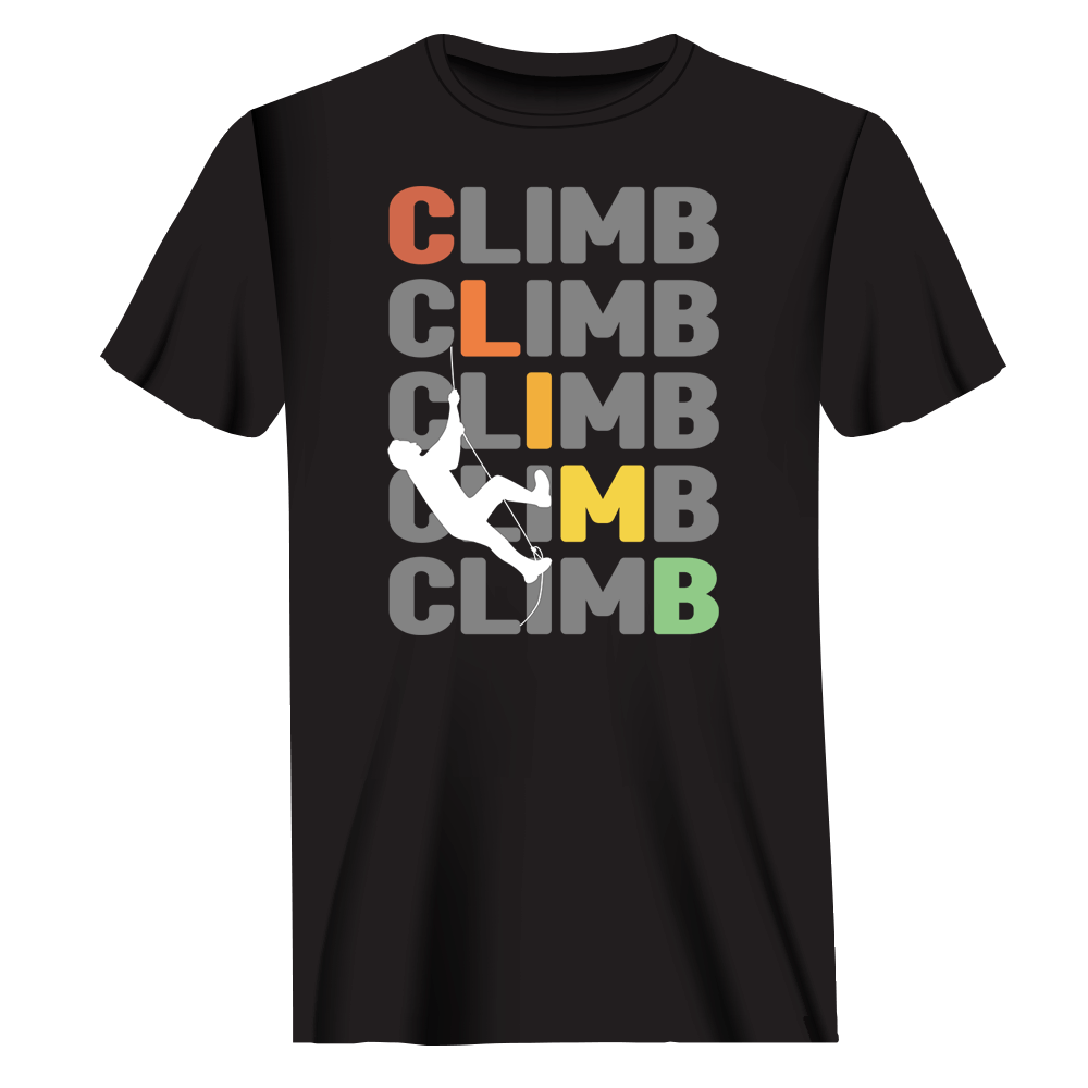 Climbbbbb Man T-Shirt in solid color, showcasing its modern classic fit and soft fabric, perfect for casual and stylish wear.