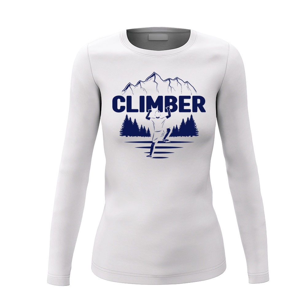 Climber Women Long Sleeve Shirt in a stylish design, showcasing its midweight fabric and semi-fitted silhouette.