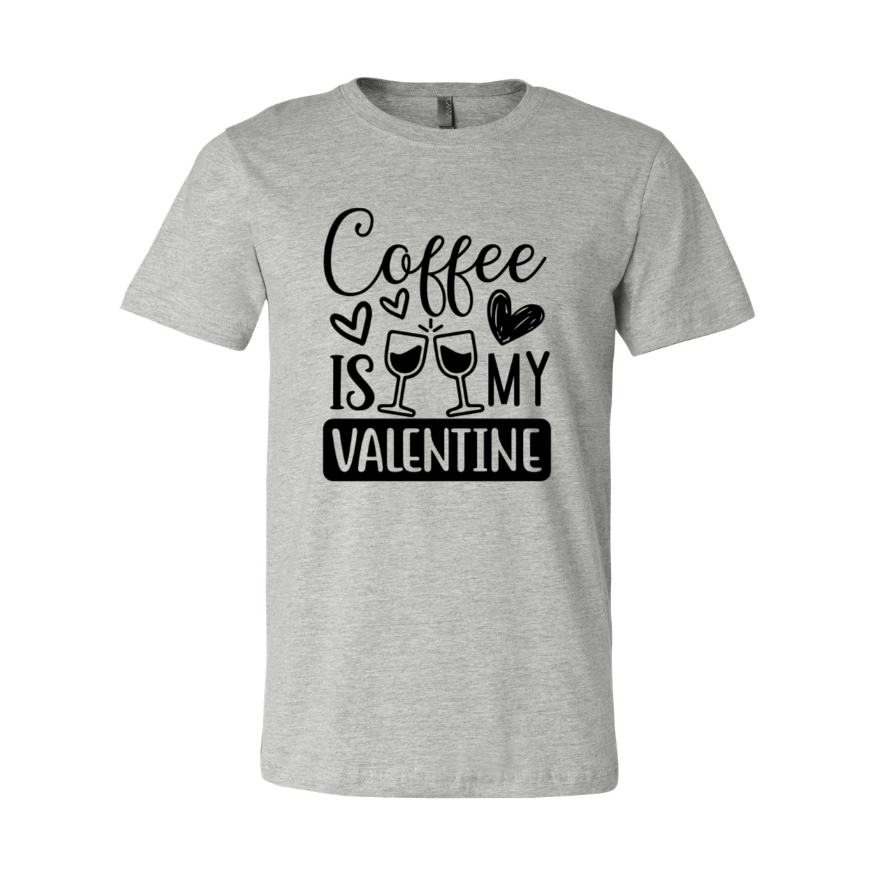 Unisex Coffee Is My Valentine Shirt in various colors, showcasing its soft fabric and stylish design.