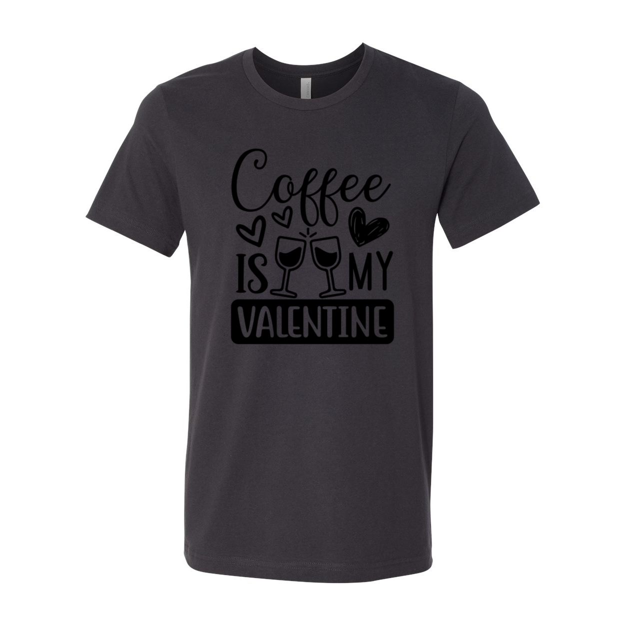 Unisex Coffee Is My Valentine Shirt in various colors, showcasing its soft fabric and stylish design.