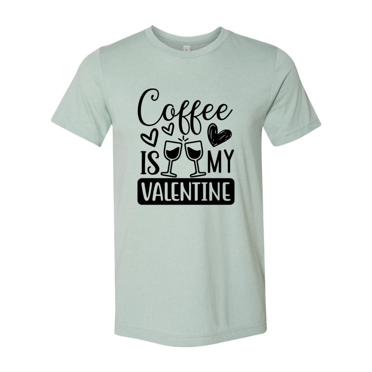 Unisex Coffee Is My Valentine Shirt in various colors, showcasing its soft fabric and stylish design.