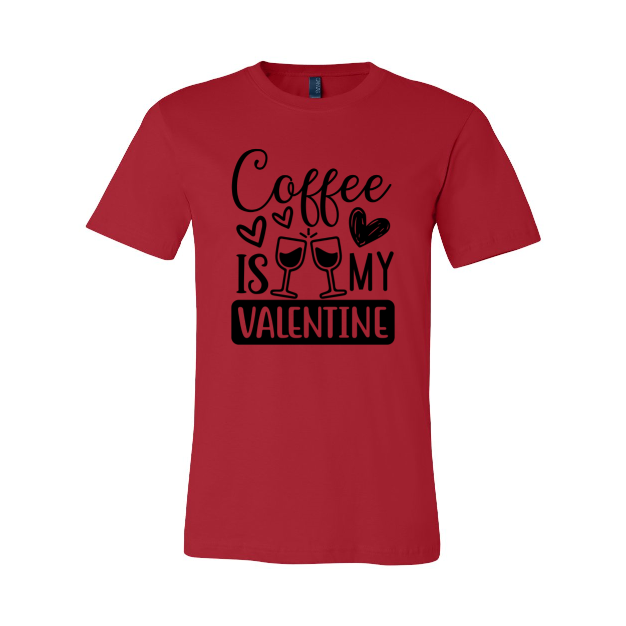 Unisex Coffee Is My Valentine Shirt in various colors, showcasing its soft fabric and stylish design.