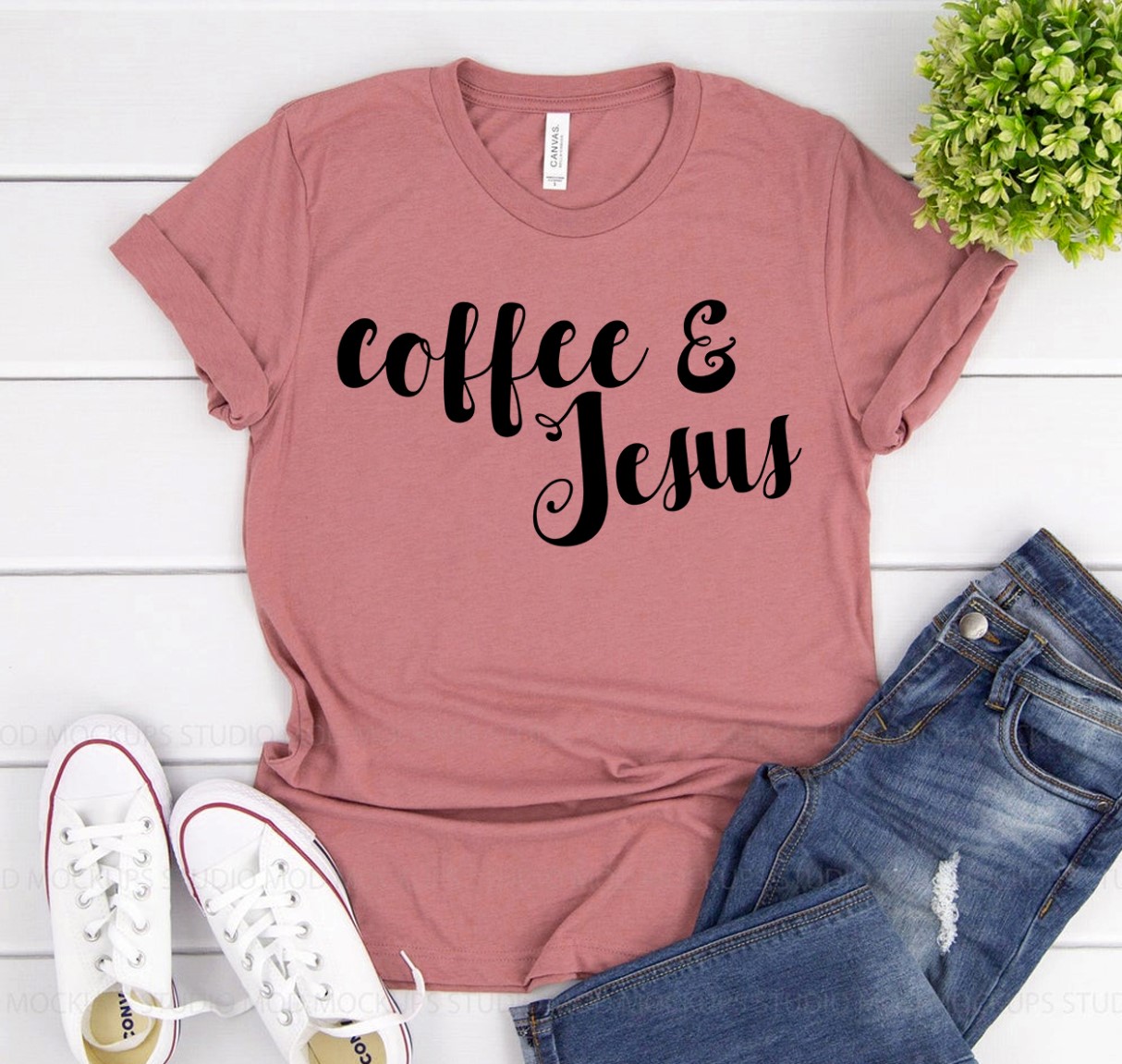 Coffee & Jesus T-shirt made from premium ring spun cotton with a stylish design.