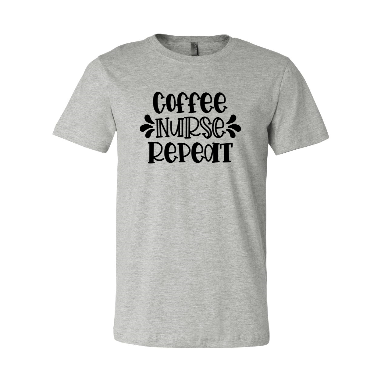 A unisex Coffee Nurse Repeat Shirt in various colors, showcasing its soft fabric and stylish design.