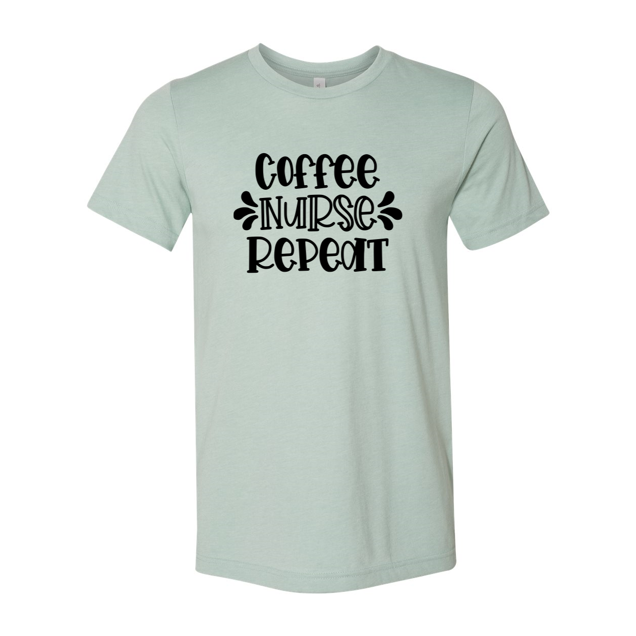 A unisex Coffee Nurse Repeat Shirt in various colors, showcasing its soft fabric and stylish design.