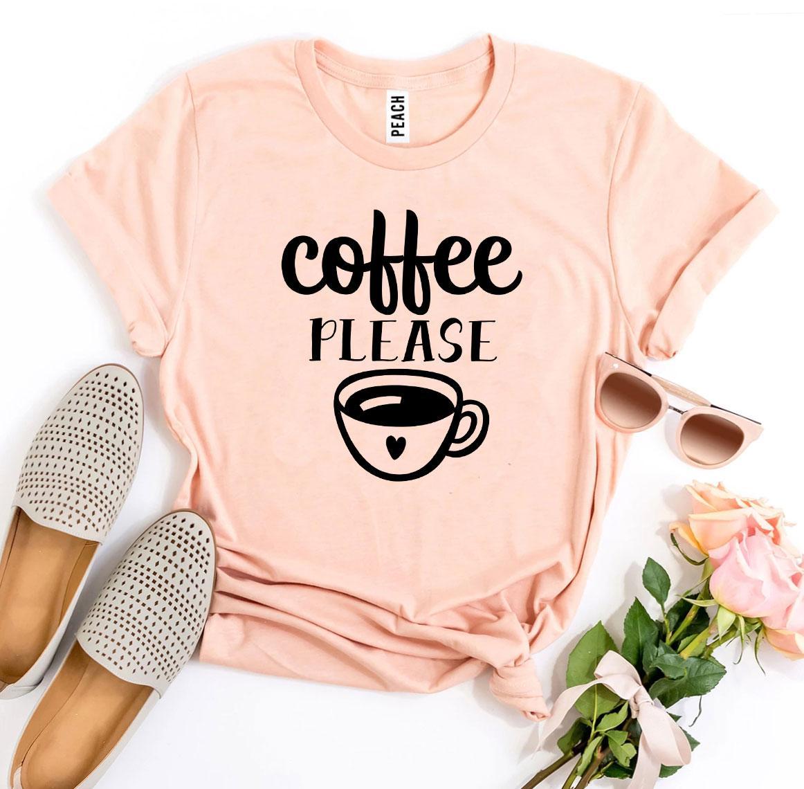 Coffee Please T-shirt made of premium ring spun cotton with a stylish coffee-themed design.