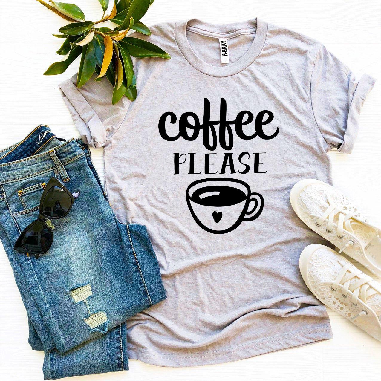 Coffee Please T-shirt made of premium ring spun cotton with a stylish coffee-themed design.