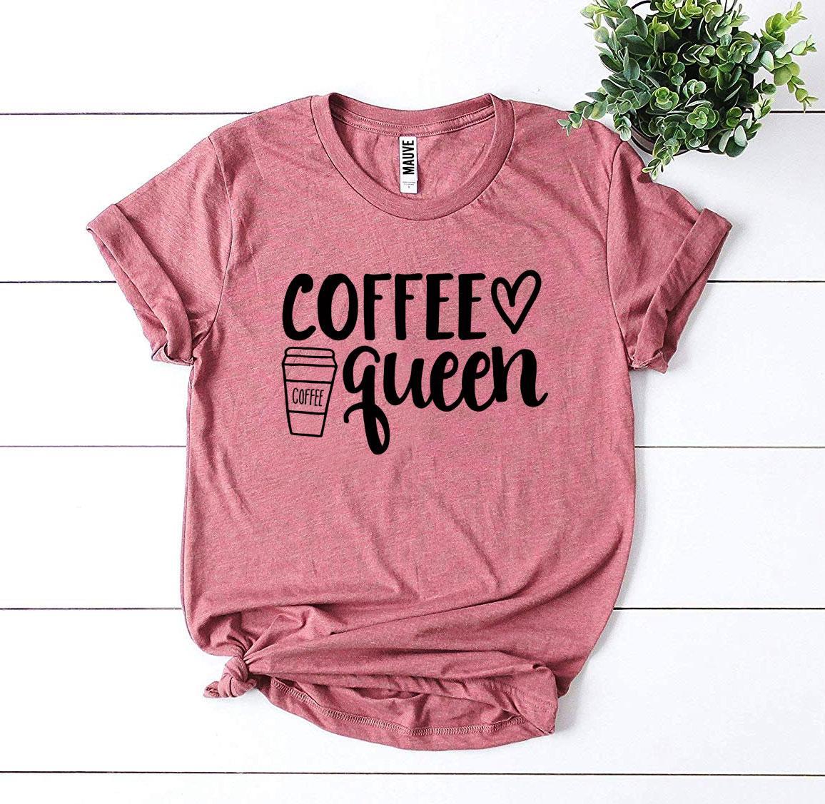 Coffee Queen T-shirt made of premium ring spun cotton with a stylish coffee-themed design.