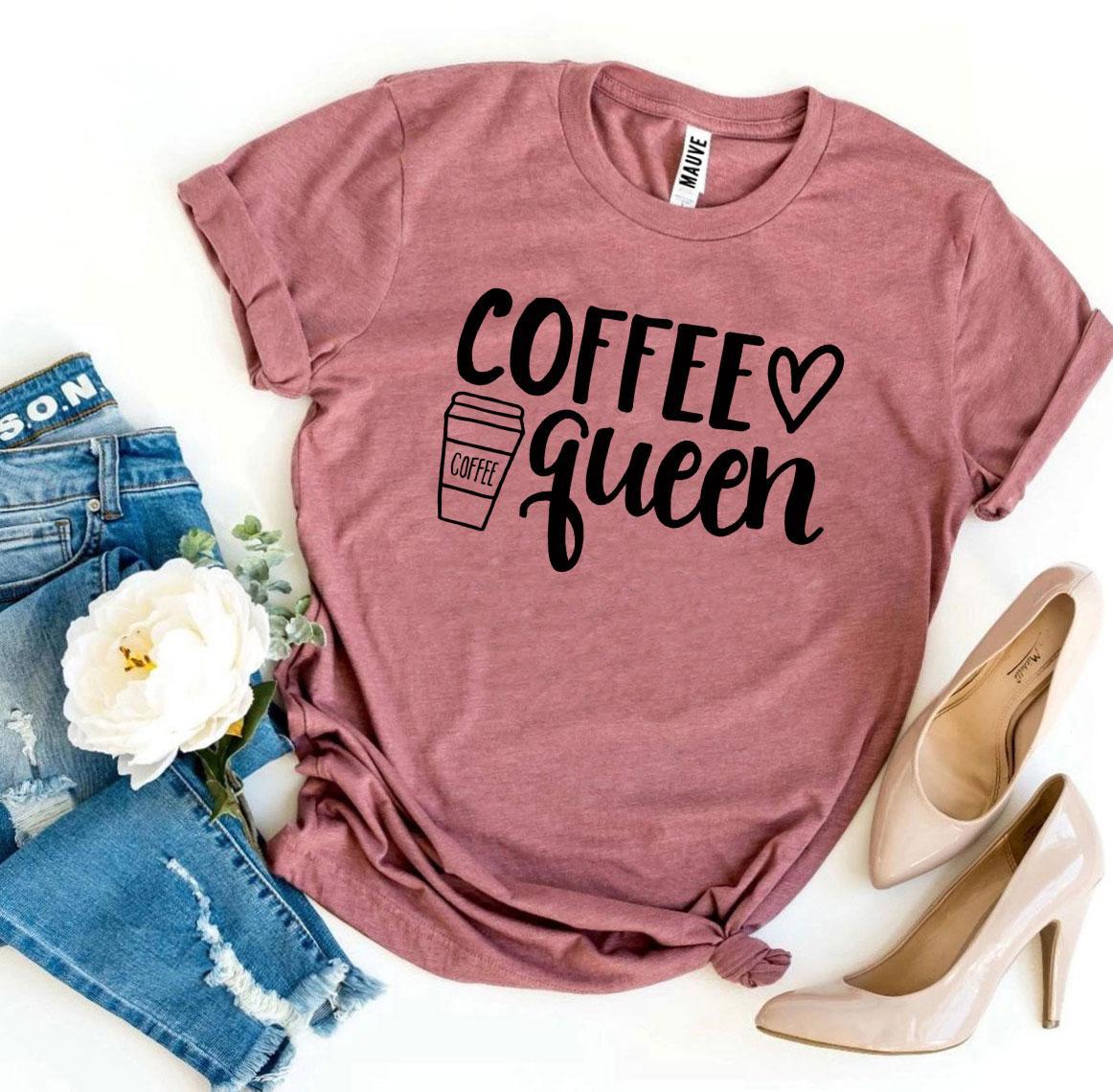 Coffee Queen T-shirt made of premium ring spun cotton with a stylish coffee-themed design.