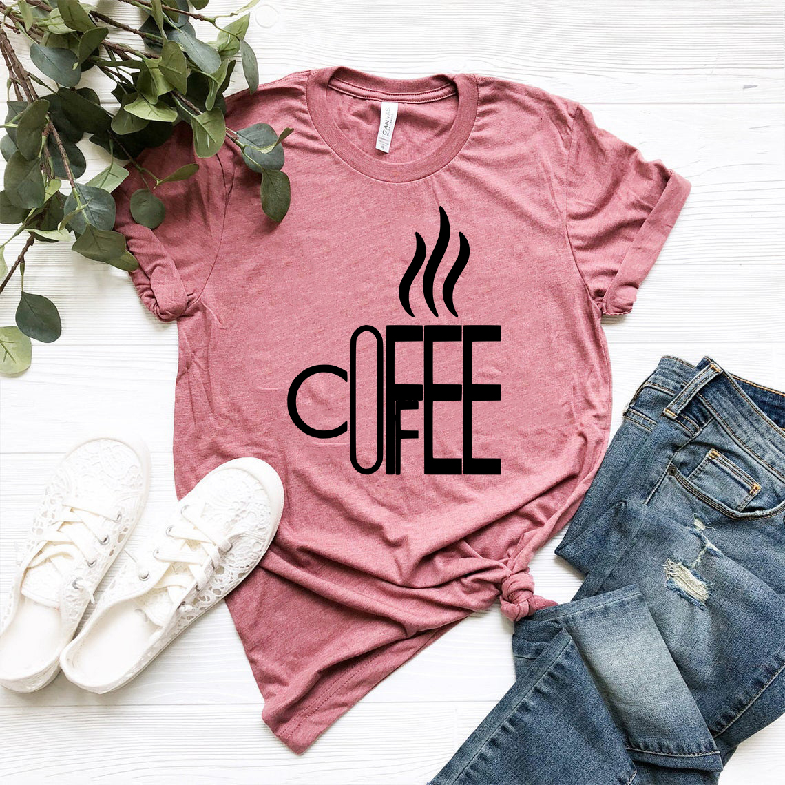 A stylish unisex Coffee Shirt made from soft ring spun cotton, available in multiple colors and sizes.