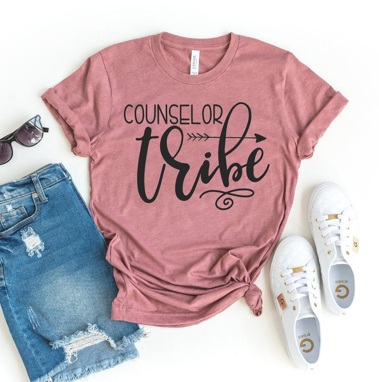 Counselor Tribe T-shirt made of premium ring spun cotton with a soft feel and vibrant flex print design.