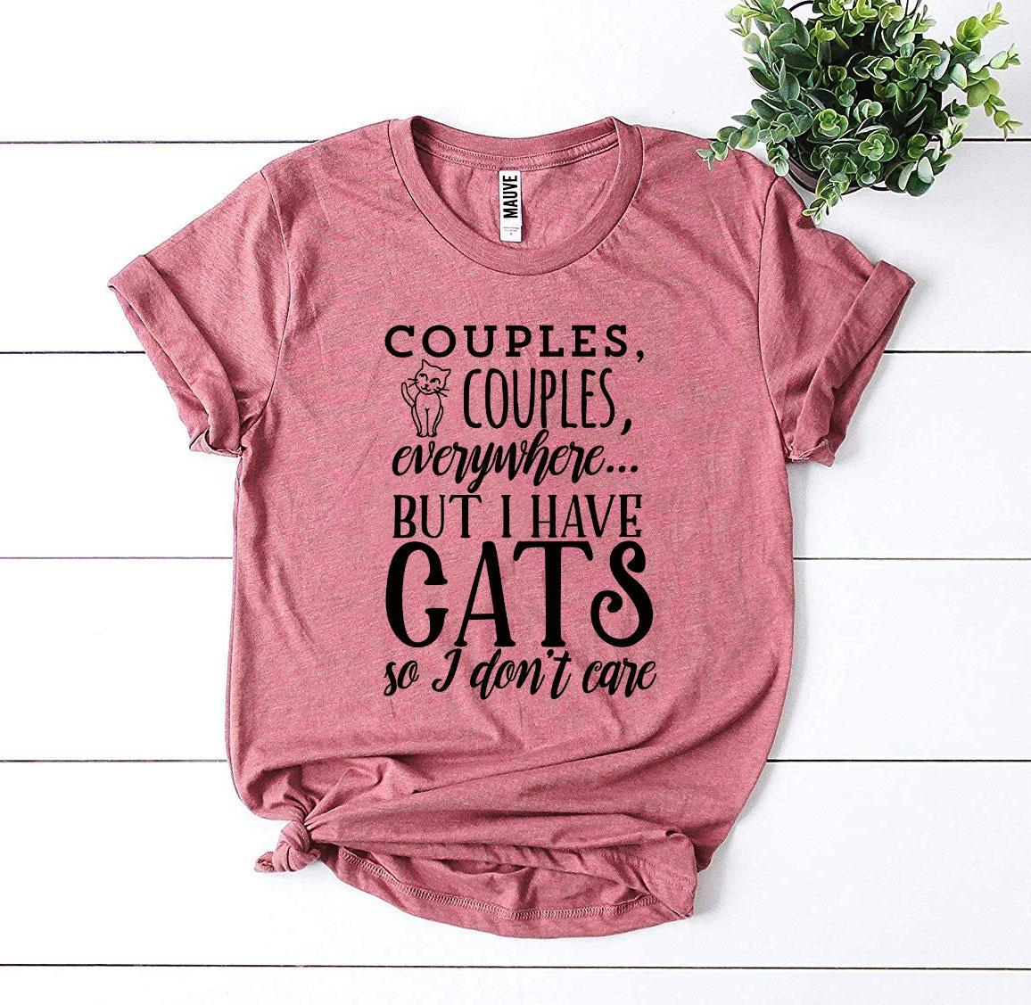 Couples, Couples, Everywhere T-shirt made of premium ring spun cotton, featuring a vibrant flex print design, available in various sizes.