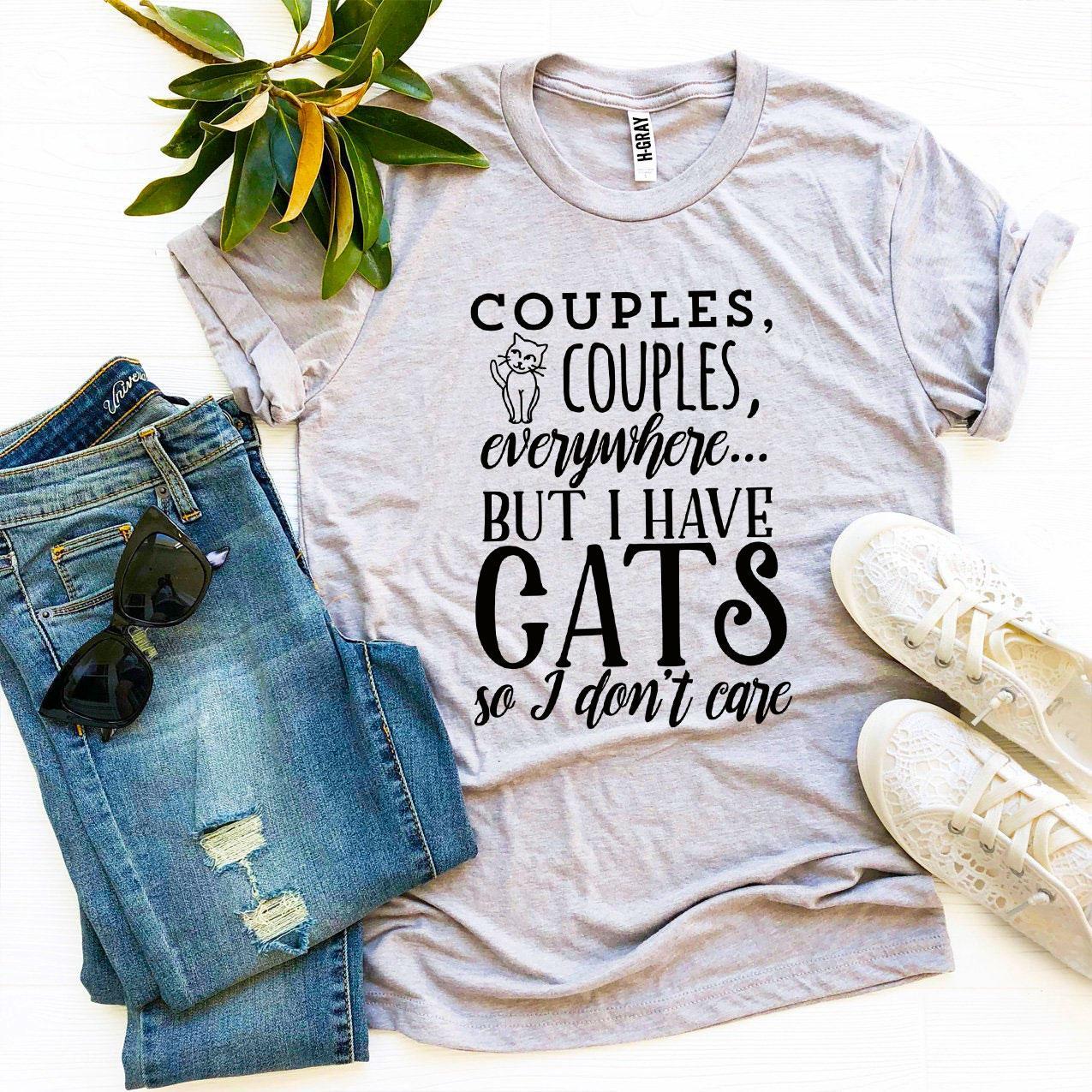 Couples, Couples, Everywhere T-shirt made of premium ring spun cotton, featuring a vibrant flex print design, available in various sizes.