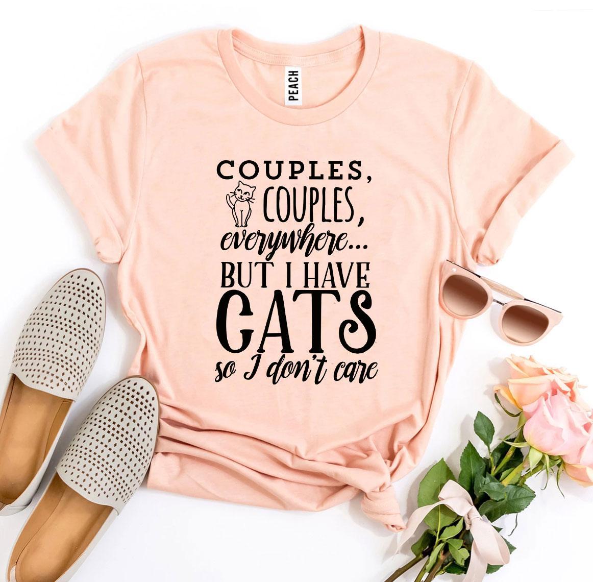 Couples, Couples, Everywhere T-shirt made of premium ring spun cotton, featuring a vibrant flex print design, available in various sizes.