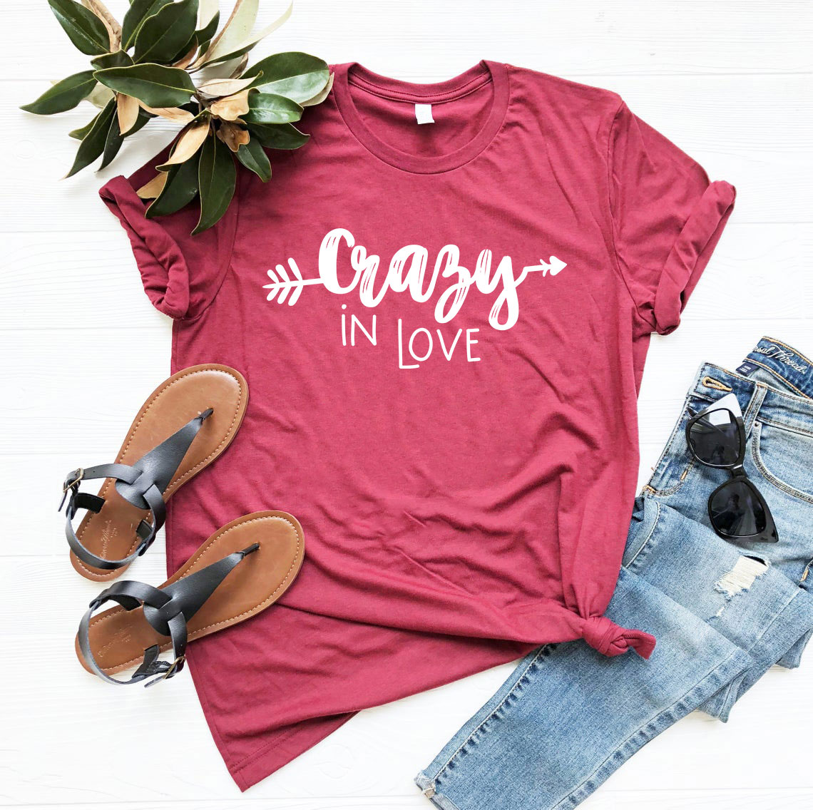 A stylish unisex Crazy In Love Shirt made from soft ring spun cotton, available in multiple colors and sizes.