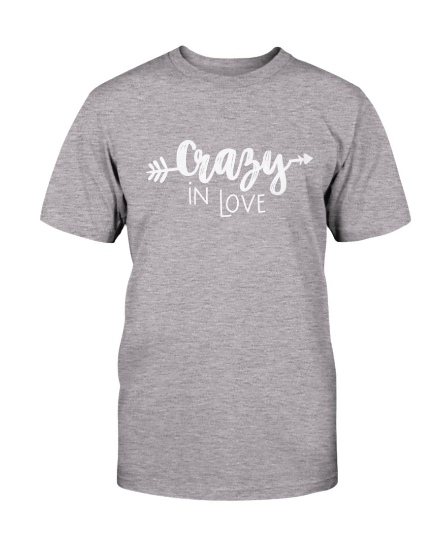 A stylish unisex Crazy In Love Shirt made from soft ring spun cotton, available in multiple colors and sizes.