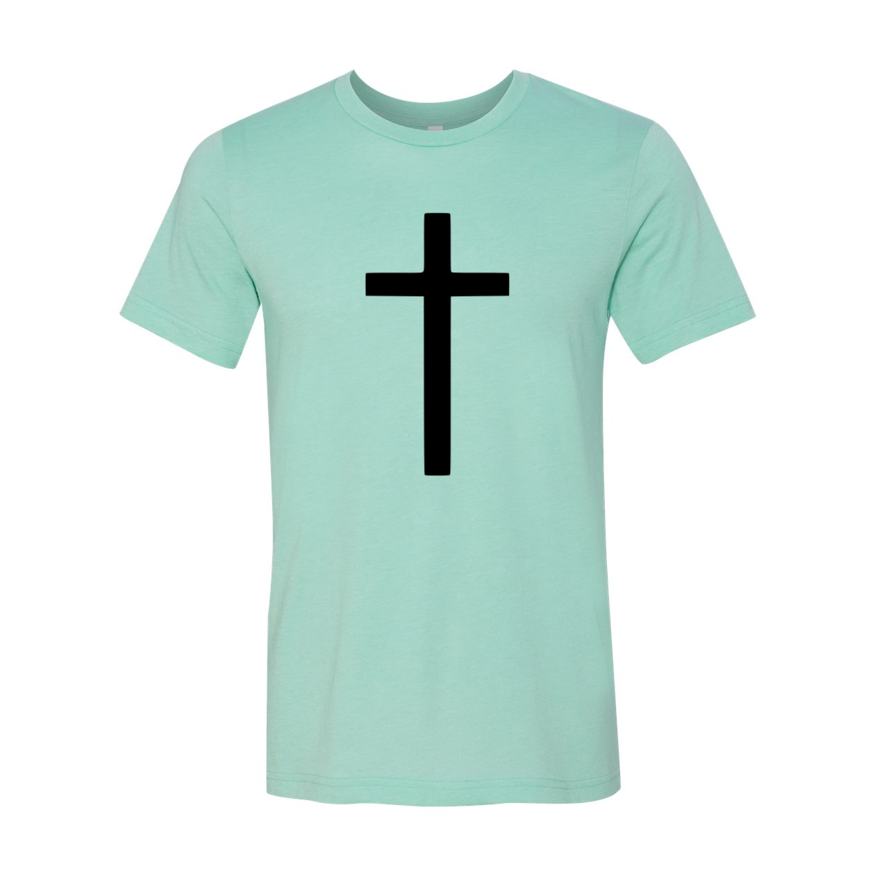 A unisex Cross Shirt made from soft ring spun cotton, available in multiple colors and sizes, featuring a classic crew neck and short sleeves.